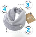 Kishu Baby Indi GOTS Organic Infinity Scarf Bib Set - 4-Way Reversible, 8 Layer Muslin Drool Bibs - Image 4